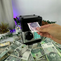 Skarbonka sejf elektroniczny na pin banknoty monety zabawka dla dzieci