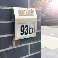Podświetlany numer domu tabliczka z numerem lampa solarna led metalowa