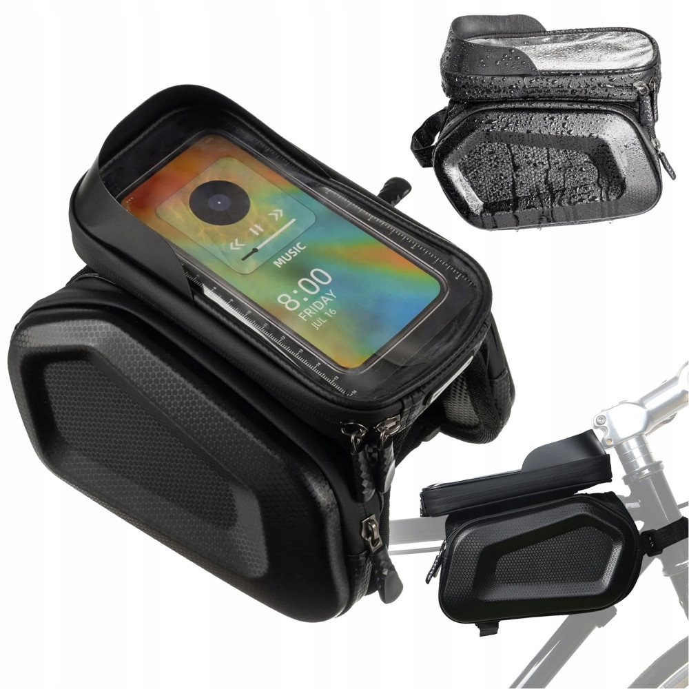 Sakwa rowerowa wodoodporna torba saszetka na ramę telefon etui pojemna
