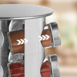 Forró fűszertartó tartály 16 db fűszertartó üveg