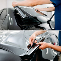 Folia do przyciemniania szyb 300 x75cm samochodowa szara 40% ochrona UV