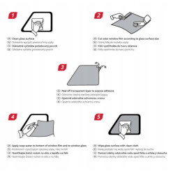 Folia do przyciemniania szyb 300 x75cm samochodowa szara 40% ochrona UV