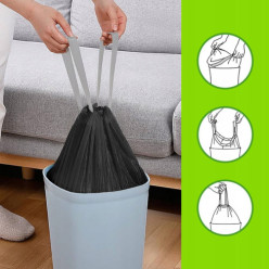 Bin táskák húzós 10 tekercs 120l fekete