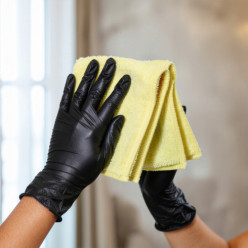 Rękawiczki nitrylowe 100szt czarne bezpudrowe rozmiar XL mocne rękawice