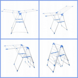Suszarka na pranie stojąca rozkładana do ubrań dwa poziomy