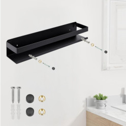 Bathroom kitchen wall-mounted hanging shelf black under mirror 50cm