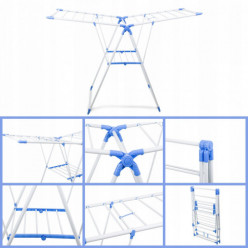Suszarka na pranie stojąca rozkładana do ubrań dwa poziomy