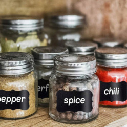 Jar stickers self-adhesive labels for spices preserves 24 pcs