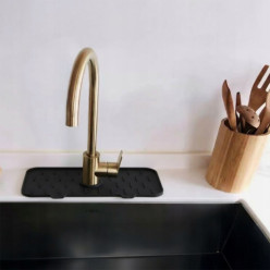 Silicone sink mat draining mat for kitchen sink under tap black