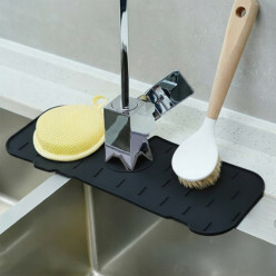 Silikonowa mata na zlew ociekacz do zlewu kuchennego pod kran kranu czarna