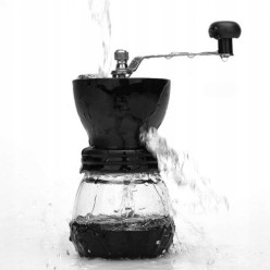 Handmühle zum Mahlen von Kaffee Pfeffer Gewürzen Salz Kräutern robust schwarz
