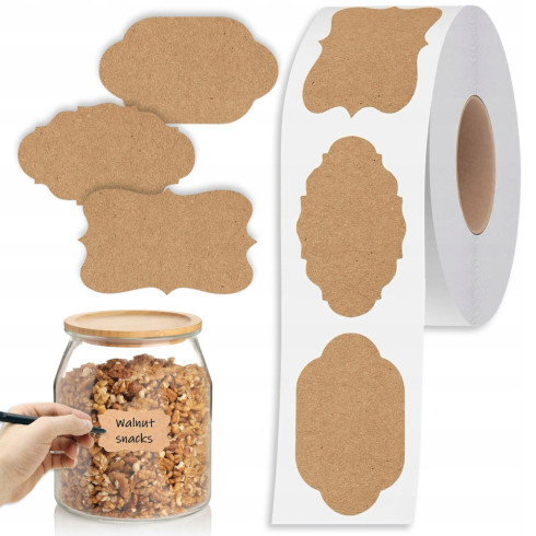 Naklejki na słoiki samoprzylepne etykiety na przyprawy przetwory 300 szt