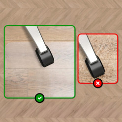 Mata ochronna pod fotel biurowy krzesło 90 x 130cm na podłogę mleczna