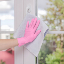 Rękawiczki nitrylowe rękawice bezpudrowe różowe pink 100 sztuk rozmiar M