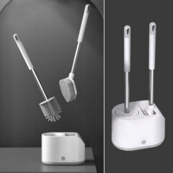 Szczotka silikonowa stojąca do łazienki wc toalety zestaw łazienkowy 2w1