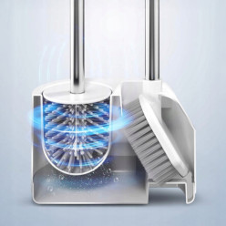 Szczotka silikonowa stojąca do łazienki wc toalety zestaw łazienkowy 2w1