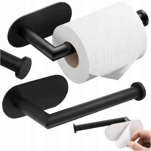 Porte rouleau de toilette noir autocollant loft mural pour la salle de bain