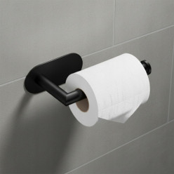 Toilettenpapierhalter schwarz selbstklebend Loft Wandhalter fürs Badezimmer
