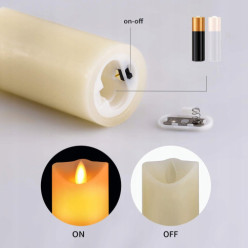 Świeczka na baterie led wkład do znicza zniczy świeca efekt płomienia 15 cm
