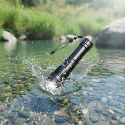 Mocna latarka taktyczna led akumulatorowa zoom survivalowa na prezent