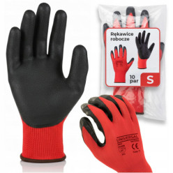 Rękawice robocze rękawiczki latex lateks ogrodowe zestaw 12 par rozmiar S
