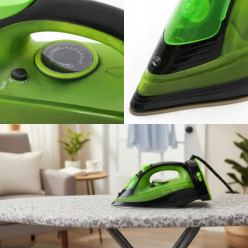 Żelazko bezprzewodowe parowe ceramiczne zielone 2400W