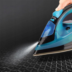Żelazko bezprzewodowe parowe ceramiczne niebieskie 2400W