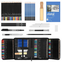 Zestaw artystyczny 146 el do malowania duży na prezent ołówki kredki w etui