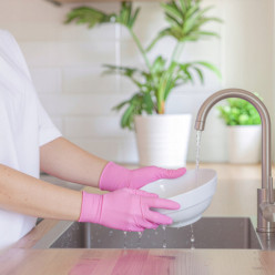 Rękawiczki nitrylowe rękawice bezpudrowe różowe pink 100 sztuk rozmiar XL