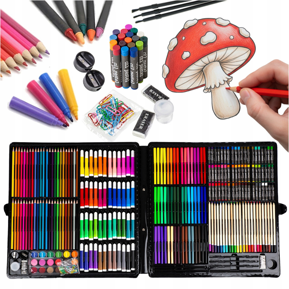 Zestaw do malowania artystyczny dla dzieci walizka farby malarski 288 el