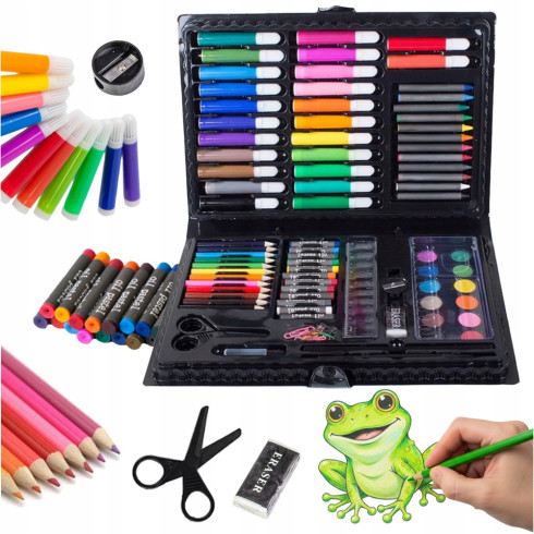 Zestaw artystyczny 86 el do malowania duży na prezent kredki ołówki