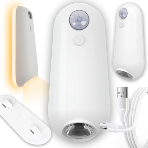 Lampka LED z czujnikiem ruchu zmierzchu światłem RGB lampa nocna USB