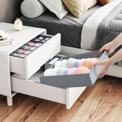 Underwear and sock organiser for wardrobe drawers dividers set of 4