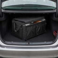 Grand coffre de rangement organisateur de botte de voiture avec couvercle rigide