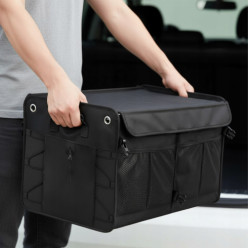 Duży organizer do bagażnika samochodu auta skrzynka kufer z pokrywą sztywny
