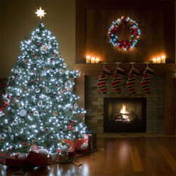 Lampki choinkowe świąteczne 100 LED biały zimny programator 8 trybów