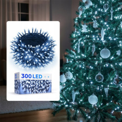 Lampki choinkowe świąteczne 300 LED biały zimny programator 8 trybów