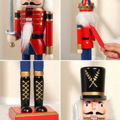 Dewniany dziadek do orzechów żołnierz figurka ozdobna świąteczna prezent