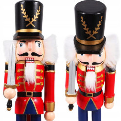 Dewniany dziadek do orzechów żołnierz figurka ozdobna świąteczna prezent