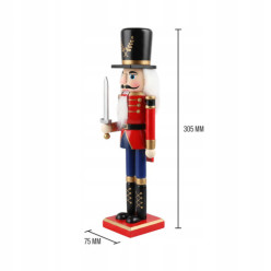 Dewniany dziadek do orzechów żołnierz figurka ozdobna świąteczna prezent