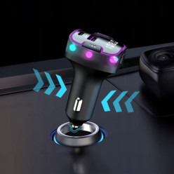 Transmiter bluetooth samochodowy fm 3x USB typ c ładowarka adapter
