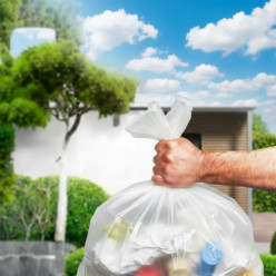 Bin táskák 60L Clear klasszikus erős 1 tekercs