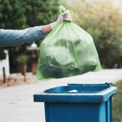 Worki na śmieci 60l zielone 10 sztuk klasyczne mocne 1 rolka