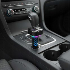 FM vysílač bluetooth auto nabíječka RGB mp3 USB-c 30w