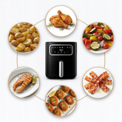 Frytkownica beztłuszczowa airfryer 5l air fryer 2400w 8 trybów frytownica