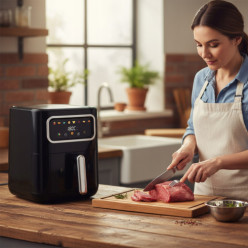 Frytkownica beztłuszczowa airfryer 5l air fryer 2400w 8 trybów frytownica