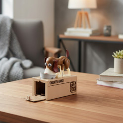 Boîte à monnaie chien interactif mange pièces automatique coffre-fort endroit grande