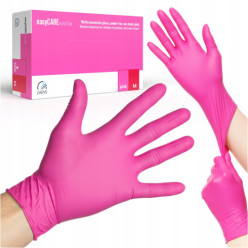 Rękawice nitrylowe rękawiczki pink 100 szt różowe rozmiar M