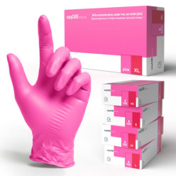 Gants nitrile rose 100 pcs rose taille XL
