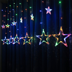 Lichtervorhang Sterne 120 LED Multicolor 8 Modi 3m Girlande Lichterkette